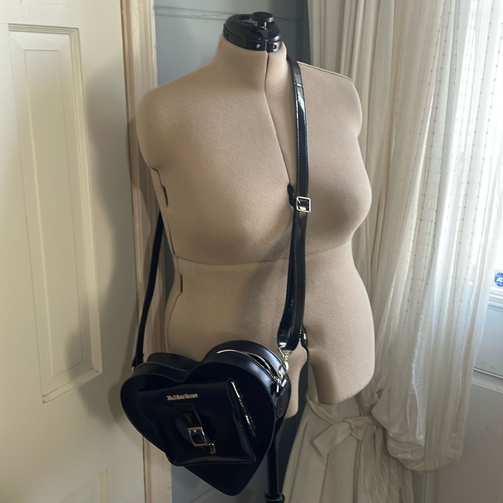Dr. Martens Patent and Black leather Heart convertible Back/backpack